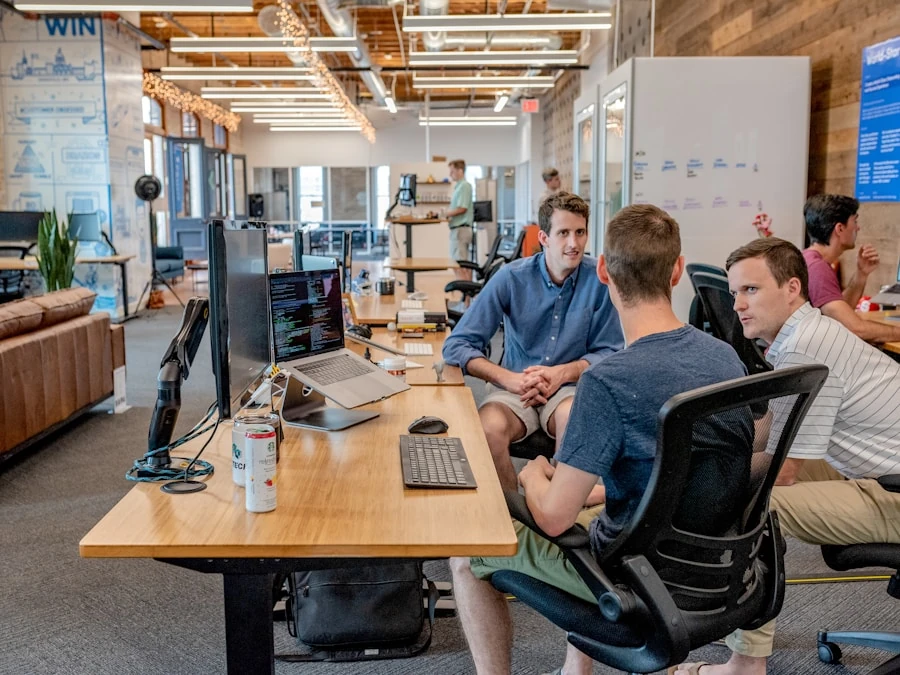 Advertising startup team meeting